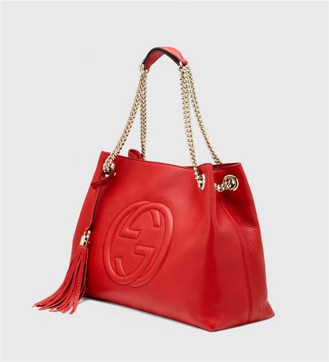 gucci red cube|Gucci leather shoulder bag.